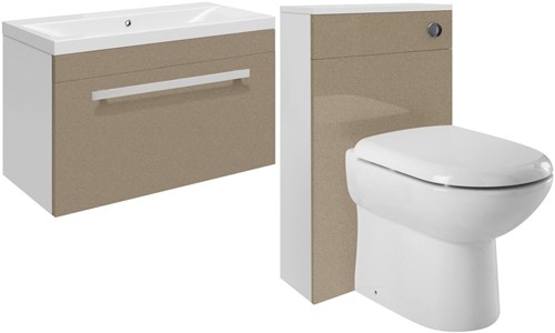 Larger image of Ultra Design 600mm Vanity Unit Suite With BTW Unit, Pan & Seat (Caramel).