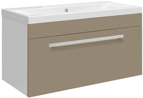 Larger image of Ultra Design Wall Hung Vanity Unit With Option 1 Basin (Caramel). 794x399.