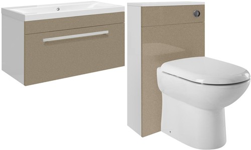 Larger image of Ultra Design 800mm Vanity Unit Suite With BTW Unit, Pan & Seat (Caramel).