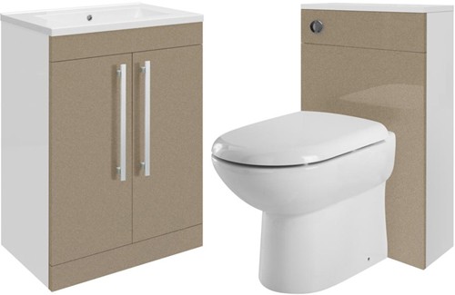 Larger image of Ultra Design 600mm Vanity Unit Suite With BTW Unit, Pan & Seat (Caramel).