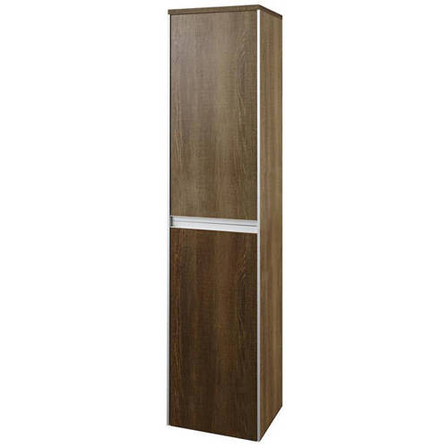 Larger image of Hudson Reed Erin Wall Mounted Tall Side Cabinet (Textured Oak).
