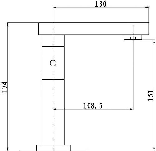 Technical image of Hudson Reed Carmen Basin Tap (Chrome).