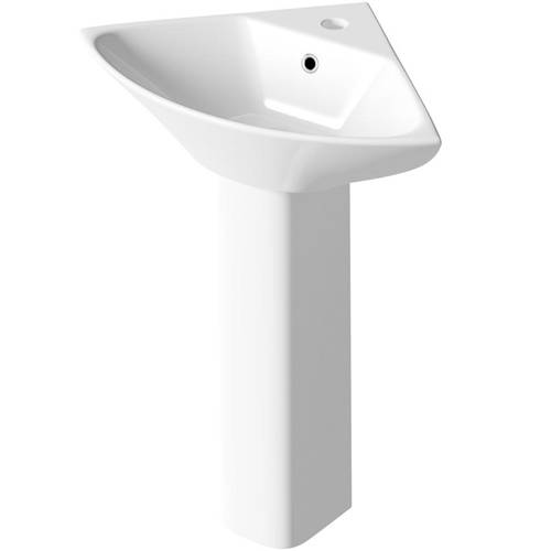 Example image of Premier Carmela Semi Flush Toilet With Corner Basin & Full Pedestal.