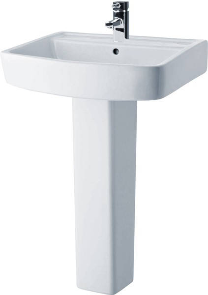 Larger image of Premier Ambrose 600mm Basin & Full Pedestal.