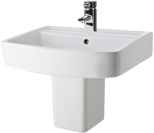 Larger image of Premier Ambrose 520mm Basin & Semi Pedestal.