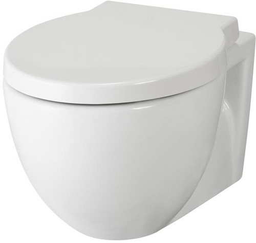 Larger image of Hudson Reed Ceramics Wall Hung Toilet Pan & Soft Close Seat.