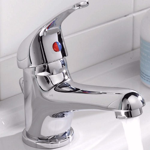 Example image of Solo Single lever mono basin mixer tap (Chrome) + Free pop up waste