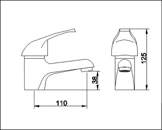 Technical image of Solo Single lever mono basin mixer tap (Chrome) + Free pop up waste