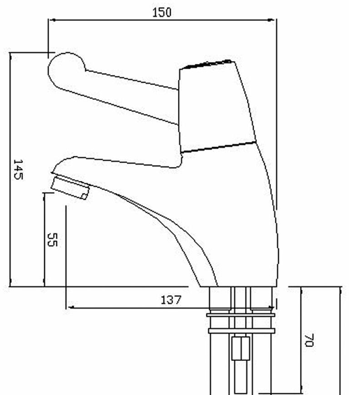 Technical image of Thermostatic Sentry Thermostatic Mono Basin Mixer Tap (TMV3).