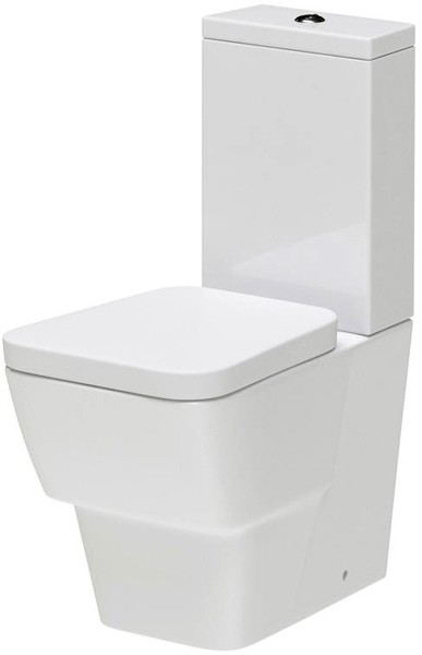 Larger image of Hudson Reed Ceramics Flush To Wall Toilet Pan, Cistern & Soft Close Seat.