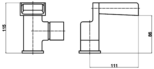 Technical image of Ultra Channel Waterfall Basin & Bath Filler Tap Set (Chrome).