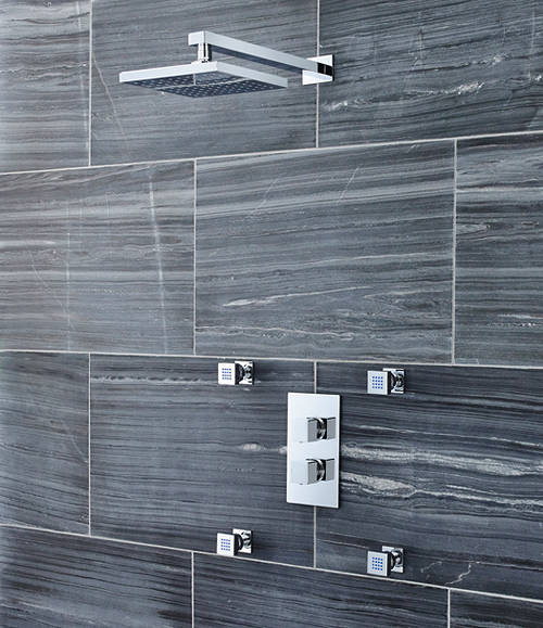 Larger image of Ultra Volt Volt Thermostatic Shower Valve, Head, Arm & Body Jets.