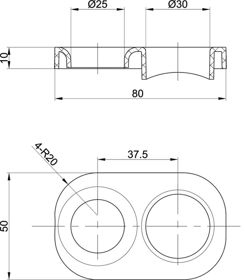 Technical image of Component Universal Hose Retainer For Slide Rail Kits.