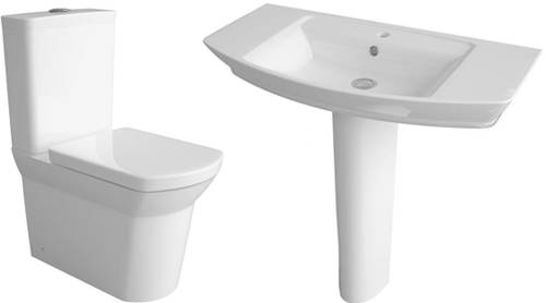 Larger image of Premier Ceramics Clara Suite With Toilet, 850mm Basin & Full Pedestal.