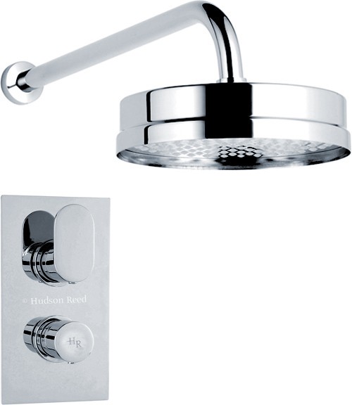 Larger image of Hudson Reed Cloud 9 Twin Thermostatic Shower Valve & Fixed Shower Head.