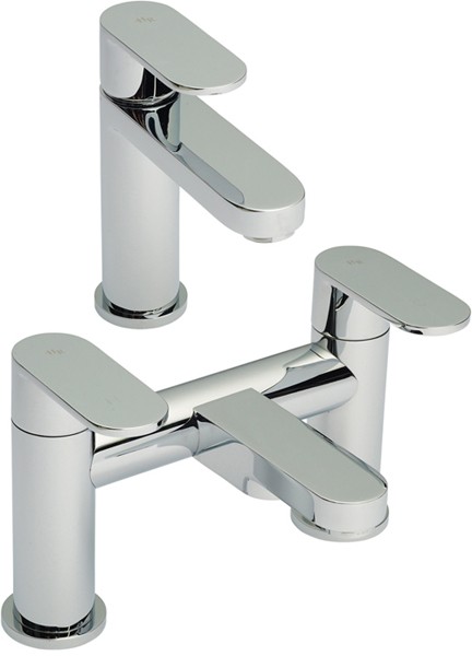 Larger image of Hudson Reed Cloud 9 Basin Mixer & Bath Filler Tap Set (Chrome).