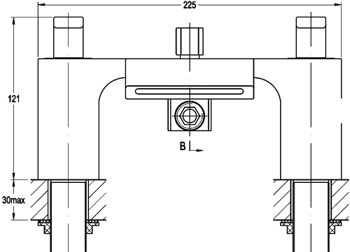 Technical image of Hudson Reed Carma Waterfall Bath Shower Mixer Tap (Free Shower Kit).