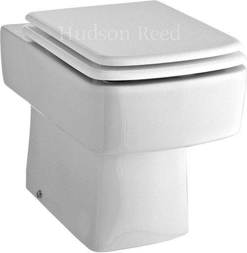 Example image of Hudson Reed Ceramics Square Back To Wall Toilet Pan With Seat & Cistern.