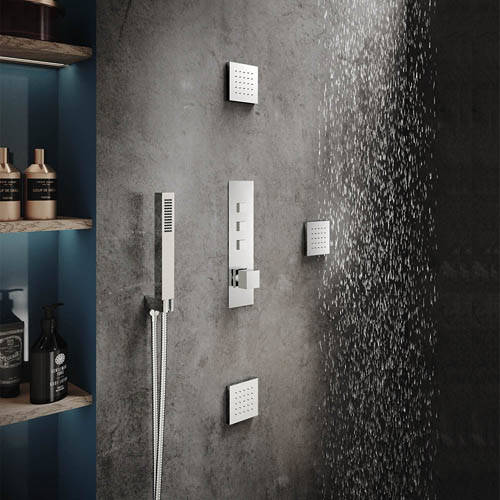 Example image of hudson Reed Ignite Push Button Shower Valve With Square Handle (3 Outlets).