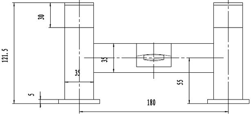 Technical image of Hudson Reed Deco Bath Filler Tap (Chrome).