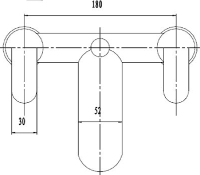 Technical image of Hudson Reed Dias Bath Shower Mixer Tap With Shower Kit (Chrome).