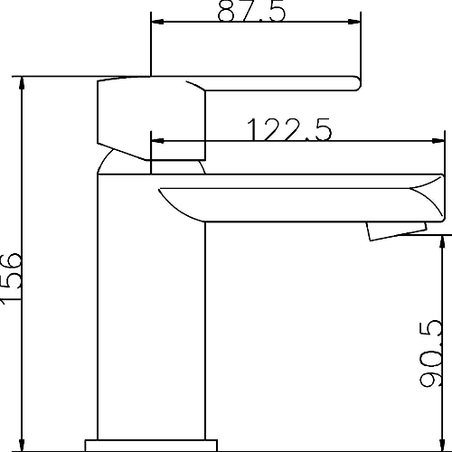 Technical image of Hudson Reed Dias Basin Tap (Chrome).