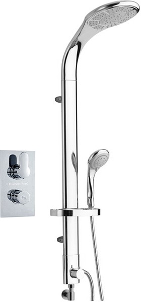 Larger image of Hudson Reed Dias Twin Thermostatic Shower Valve & Probe Rigid Riser Kit.