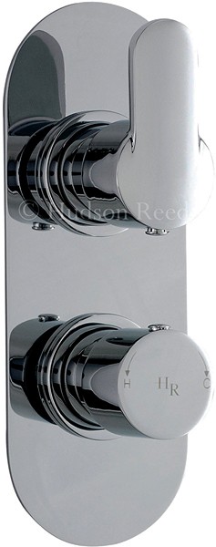 Larger image of Hudson Reed Dias Twin Concealed Thermostatic Shower Valve (Chrome).