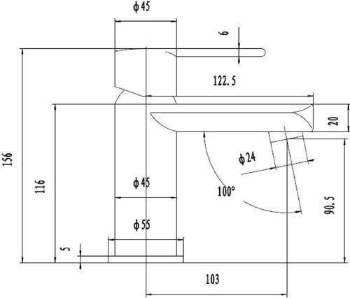 Technical image of Hudson Reed Dias Basin Mixer & Bath Filler Tap Set (Chrome).