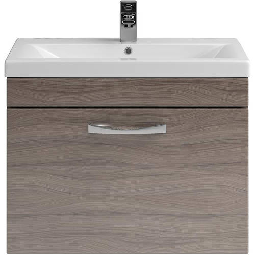 Larger image of Premier Shipton 600mm Wall Hung Vanity Unit & Basin Type 1 (Driftwood).