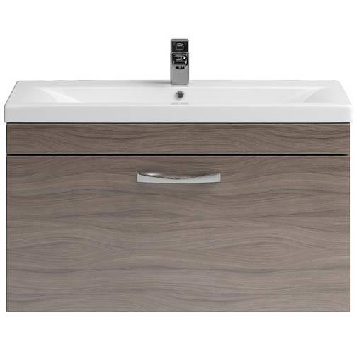 Larger image of Premier Shipton 800mm Wall Hung Vanity Unit & Basin Type 2 (Driftwood).