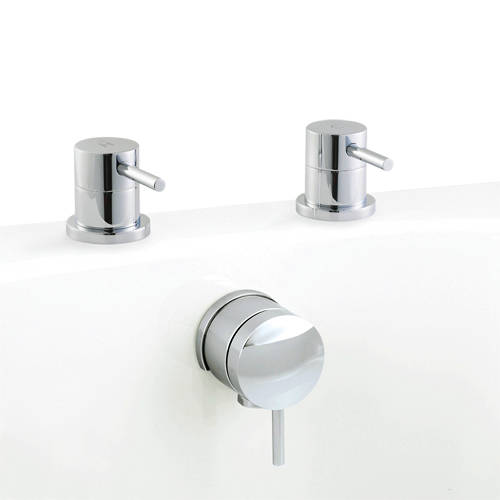 Larger image of Crown Series 2 Freeflow Bath Filler Waste With Valves (Chrome).