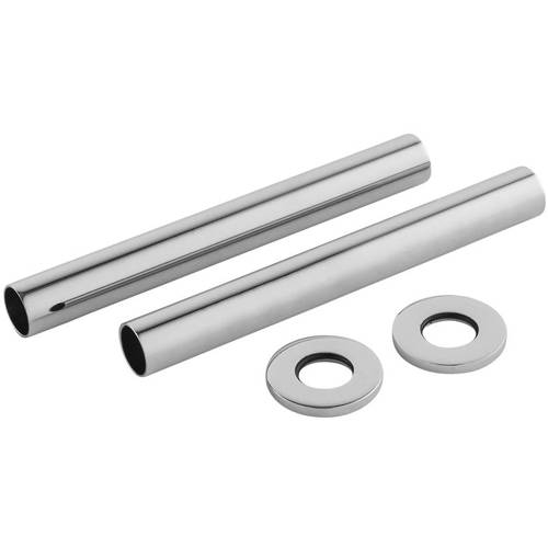 Larger image of Towel Rails Pipe Covers 300x15mm (Pair, Chrome).