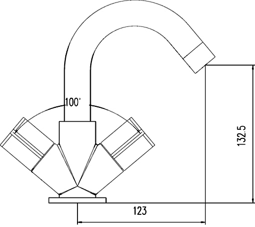 Technical image of Ultra Ecco Basin & Bath Shower Mixer Tap Set (Free Shower Kit).