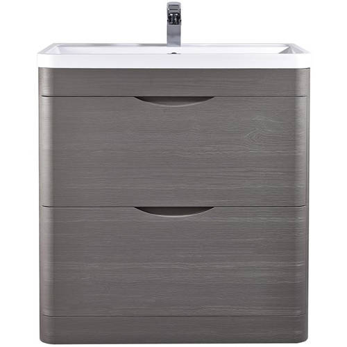 Example image of Premier Eclipse 800mm Vanity Unit Pack 2 (Grey Woodgrain).