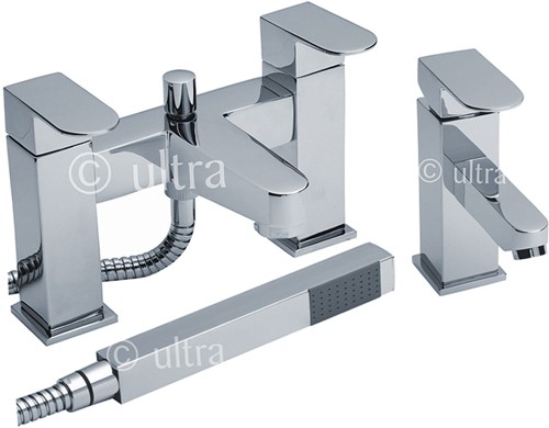 Larger image of Ultra Embrace Basin & Bath Shower Mixer Tap Set (Free Shower Kit).