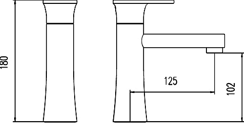 Technical image of Ultra Entity Basin Tap (Chrome).