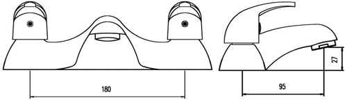 Technical image of Nuie Eon Basin & Bath Filler Tap Pack (Chrome).