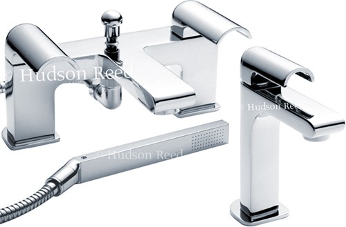 Larger image of Hudson Reed Epic Basin & Bath Shower Mixer Tap Set (Chrome).