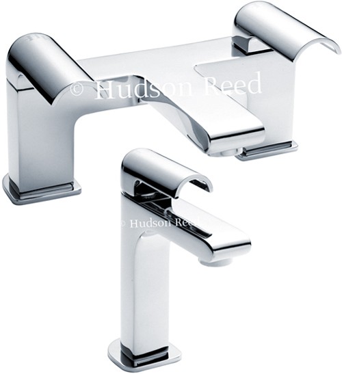 Larger image of Hudson Reed Epic Basin Mixer & Bath Filler Tap Set (Chrome).