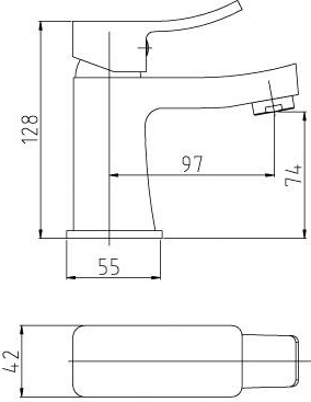 Technical image of Ultra Ethic Wall Mounted Bath Shower Mixer & Basin Tap Pack (Chrome).