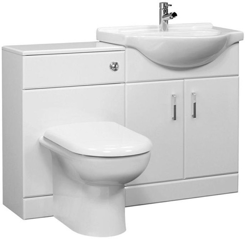 Larger image of Ultra Furniture Bromley Furniture Pack With Basin, Pan & Seat (White).