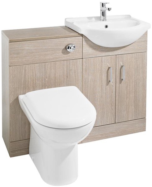 Larger image of Ultra Furniture Bromley Furniture Pack With Basin, Pan & Seat (Light Oak).