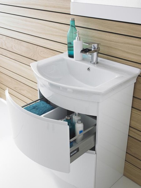 Example image of Hudson Reed Canopy 600 Vanity Unit With Basin & Drawers (White).