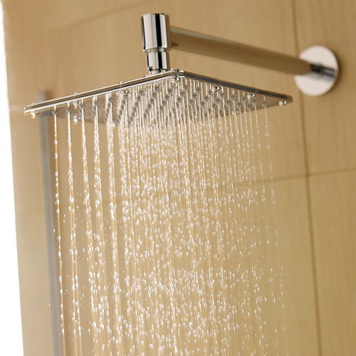 Example image of Component Square Shower Head & Wall Mounting Arm. 200x200mm.