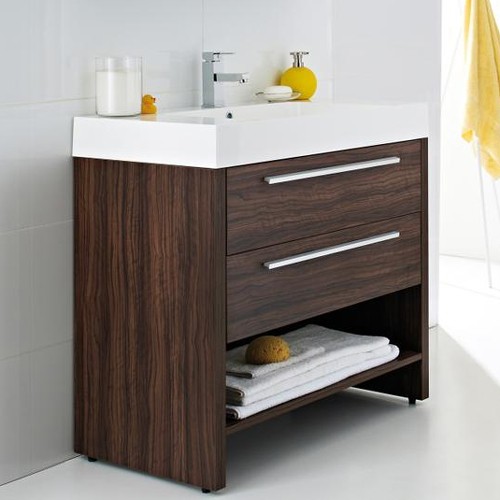 Larger image of Ultra Harbour Vanity Unit With Basin (Walnut). 600Wx490Hmm.