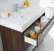 Example image of Ultra Harbour Vanity Unit With Basin (Walnut). 600Wx490Hmm.