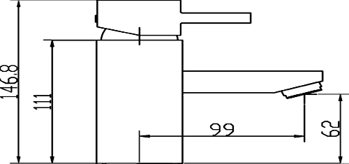 Technical image of Ultra Muse Basin Tap (Chrome).