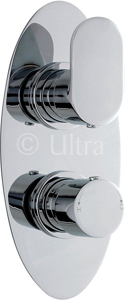 Larger image of Ultra Flume Twin Concealed Thermostatic Shower Valve (Chrome).