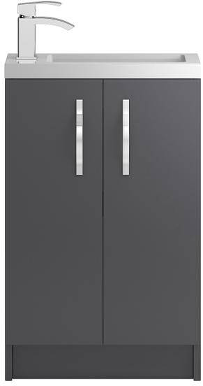 Larger image of HR Apollo Compact Floor Standing Vanity Unit & Basin (500mm, Grey).